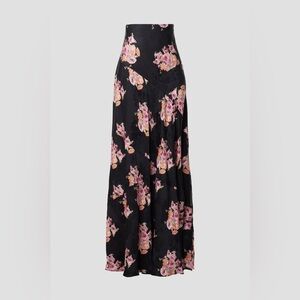 LoveShackFancy Booker Maxi skirt in black floral